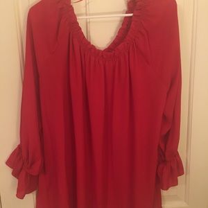 Breathtaking red off the shoulder blouse